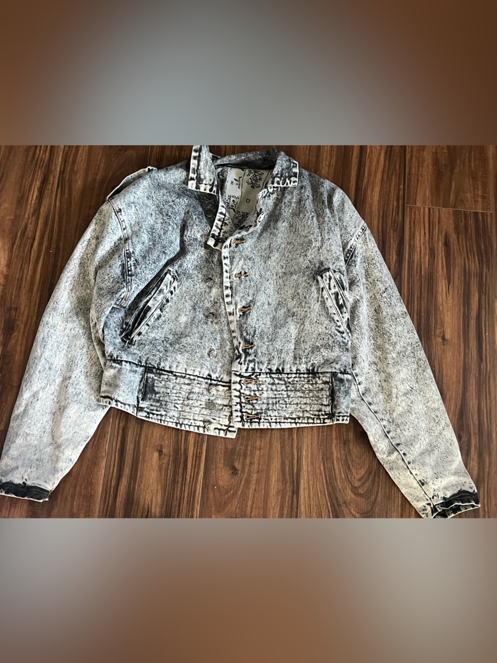 Vintage Women’s Acid Wash High-Waist Jean jacket - Gray